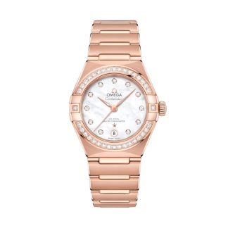 pas cher Omega Constellation 29mm Sedna Gold On Sedna Gold Ladies Watch O13155292055001