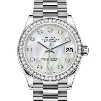 pas cher Rolex Datejust 31 Oyster 31 mm or blanc et diamants Cadran blanc M278289RBR-0005