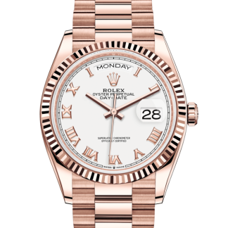 pas cher Rolex Day-Date 36 Oyster 36 mm Or Everose Cadran blanc M128235-0052