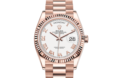 pas cher Rolex Day-Date 36 Oyster 36 mm Or Everose Cadran blanc M128235-0052