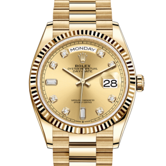 pas cher Rolex Day-Date 36 Oyster 36 mm or jaune Cadran couleur champagne M128238-0008