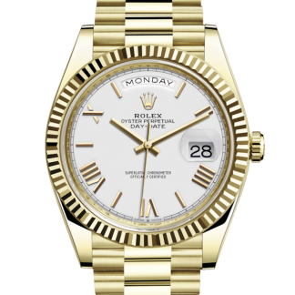 pas cher Rolex Day-Date 40 Oyster 40 mm or jaune Cadran blanc M228238-0042