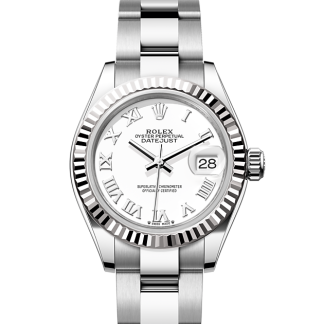 pas cher Rolex Lady-Datejust Oyster 28 mm Oystersteel et or blanc Cadran blanc M279174-0020