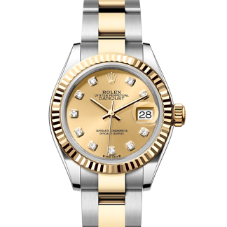 pas cher Rolex Lady-Datejust Oyster 28 mm Oystersteel et or jaune Cadran couleur champagne M279173-0012