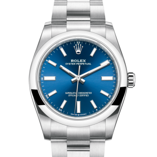 pas cher Rolex Oyster Perpetual 34 Oyster 34 mm Oystersteel Cadran bleu brillant M124200-0003