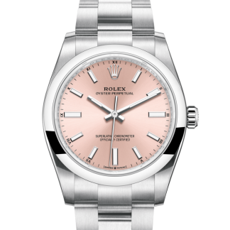 pas cher Rolex Oyster Perpetual 34 Oyster 34 mm Oystersteel Cadran rose M124200-0004