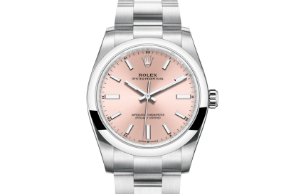 pas cher Rolex Oyster Perpetual 34 Oyster 34 mm Oystersteel Cadran rose M124200-0004
