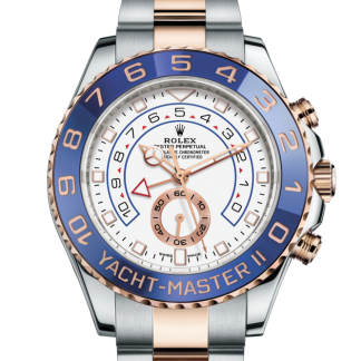 pas cher Rolex Yacht-Master II Oyster 44 mm Oystersteel et or Everose Cadran blanc M116681-0002