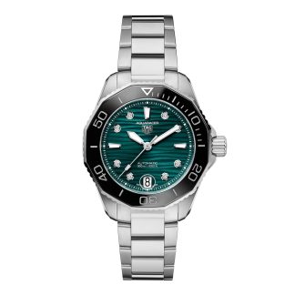 pas cher TAG Heuer Aquaracer Professional 300 UK Edition 36mm Ladies Watch Green WBP231G.BA0618